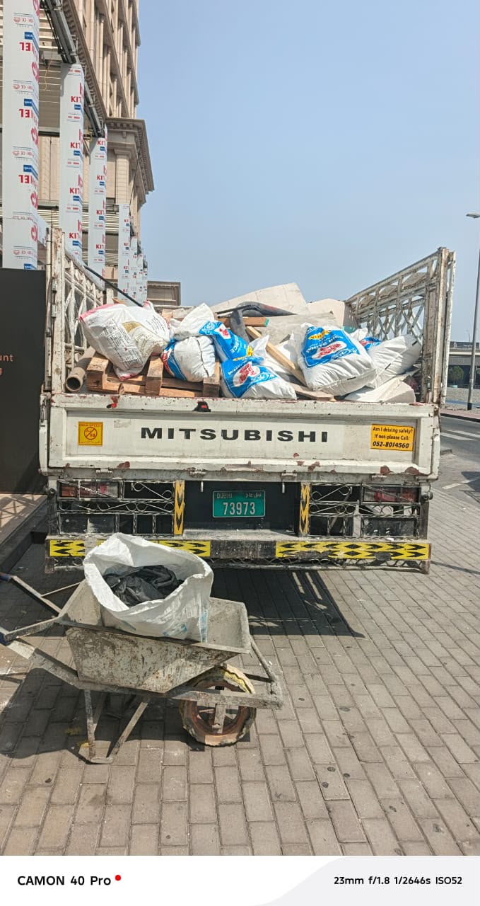 Lamaze garbage removal truck loaded with construction waste in the UAE